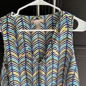 Banana Republic Blue Yellow Black Chevron Blouse